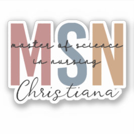 Custom MSN Master of Science in Nursing Abschluss Aufkleber