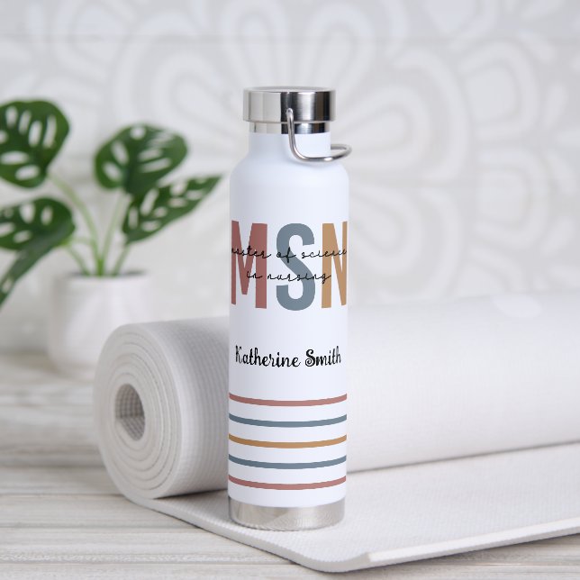 Custom MSN Master of Science in Nursing Abschluss Trinkflasche (Yoga)