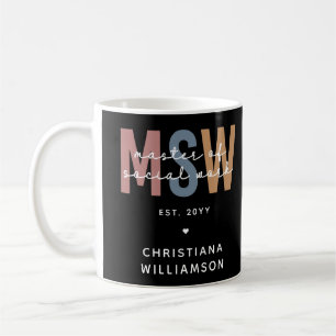 Custom MSW Master of Social Work Retro Abschluss Kaffeetasse