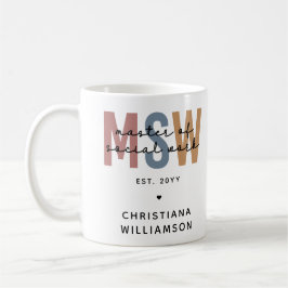 Custom MSW Master of Social Work Retro Abschluss Kaffeetasse