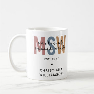 Custom MSW Master of Social Work Retro Abschluss Kaffeetasse