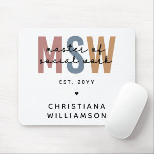 Custom MSW Master of Social Work Retro Abschluss Mousepad