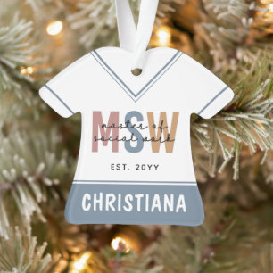 Custom MSW Master of Social Work Retro Abschluss Ornament
