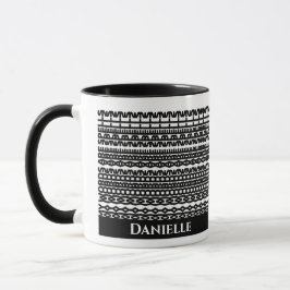 Custom Mug with Hidden Text in Geometric Pattern Tasse