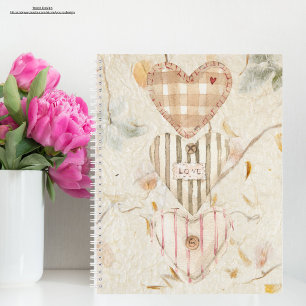 Custom Mulberry Paper Hearts and kraft Notizbuch