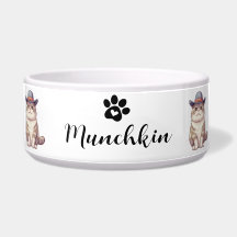 Custom Munchkin Cat Bowl mit Name & Brettdesign