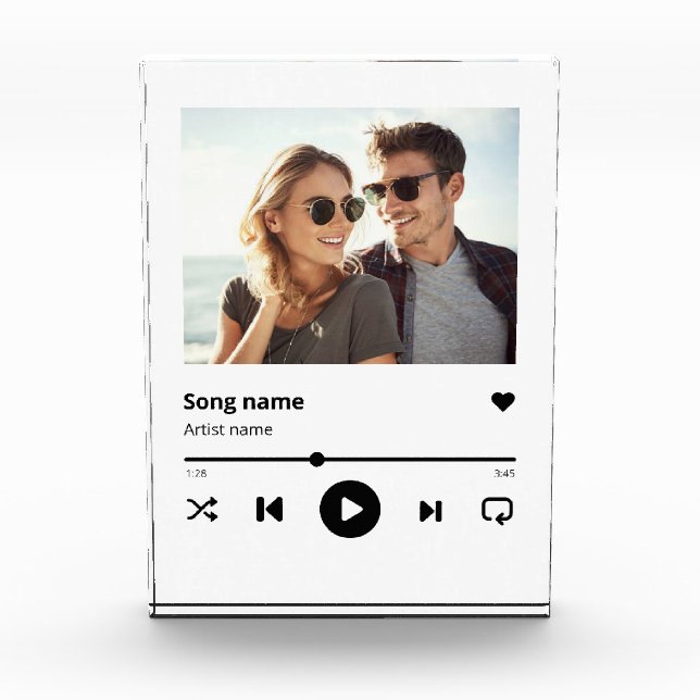 Custom Music Song Album Couple Fotoblock (Vorderseite)