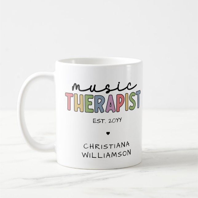 Custom Music Therapist Music Therapist Music Thera Kaffeetasse (Links)