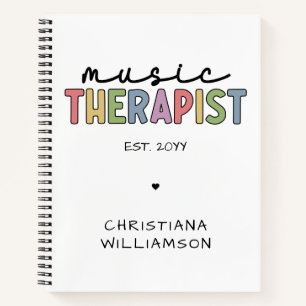 Custom Music Therapist Music Therapist Music Thera Notizbuch