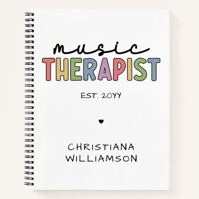 Custom Music Therapist Music Therapist Music Thera Notizbuch (Vorderseite)