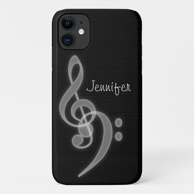 Custom Music - Treble & Bass Clef iPhone 11 Fall Case-Mate iPhone Hülle (Rückseite)