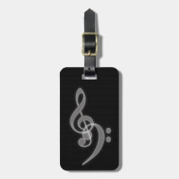 Custom Music - Tree and Bass Clef Gepäckmarke