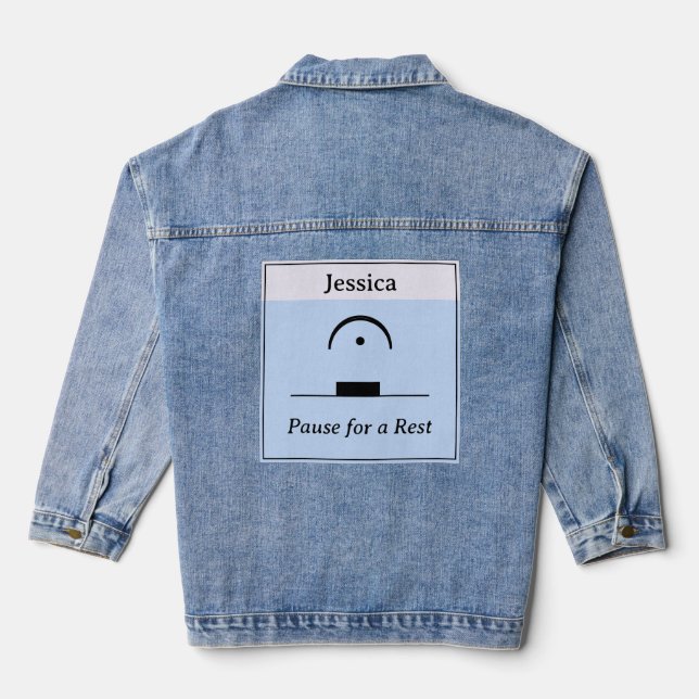 Custom Musical Pause Erholung Humorvolle Musik Pub Jeansjacke (Rückseite)