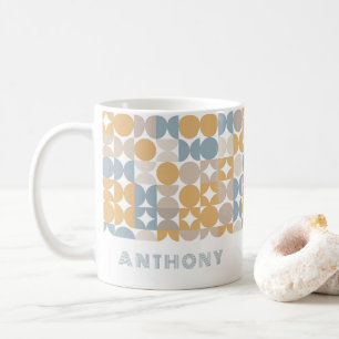Custom Mustard Taupe Grau Angesagtes Kunstmuster Kaffeetasse