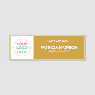Custom Mustard Yellow and White Professional Badge Namensschild