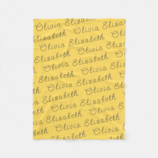 Custom Mustard Yellow Personalisiert Baby Girl Gif Fleecedecke (Vorderseite)