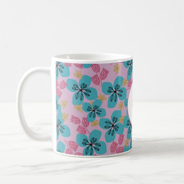Custom Mütter floral elegante rosa modern Kaffeetasse (Links)