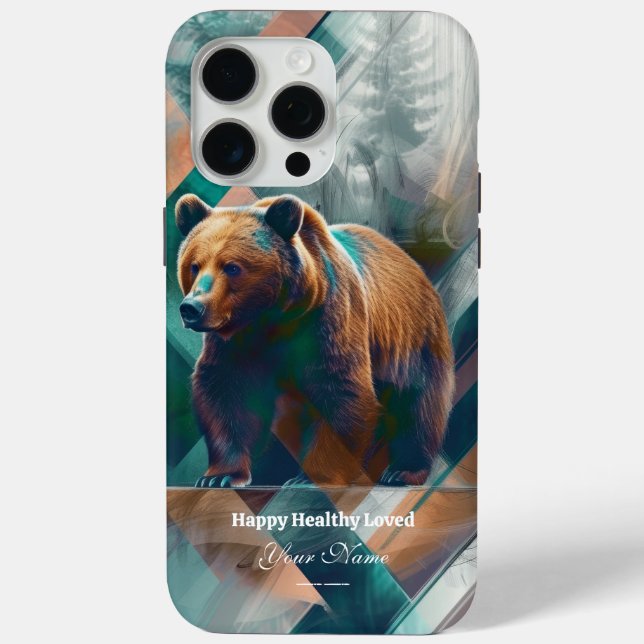 Custom: Mystic Forest Bear iPhone 15 ProMax Fall Case-Mate iPhone Hülle (Rückseite)