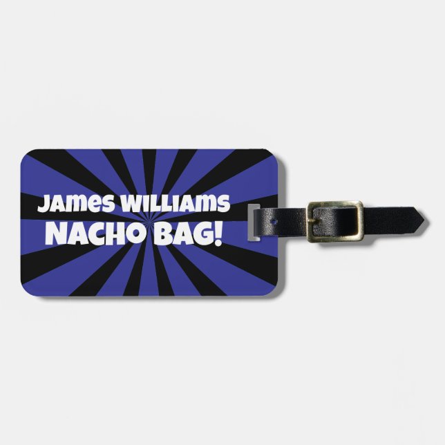 Custom Nacho Bag Funny Retro Blue Star Gepäckanhänger (Vorderseite horizontal)