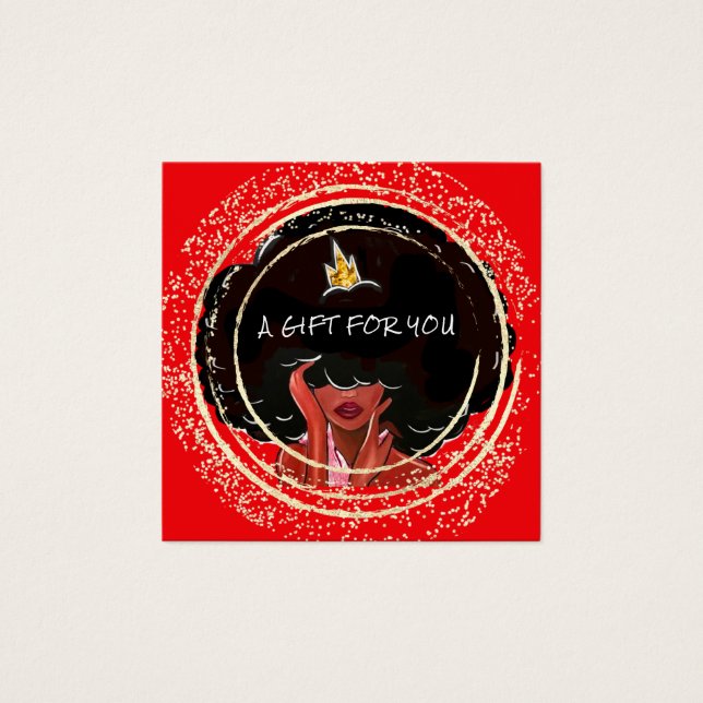 Custom Nail Haar Makeup QR Code Logo Red Gold (Vorderseite)