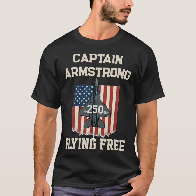 Custom Name America 250 Jet Fighter T-Shirt - USA  (Vorderseite)