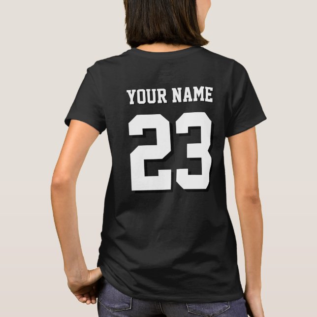 Custom Name and Number Jersey Sports T-Shirt (Rückseite)