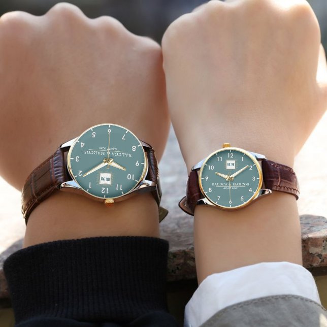 Custom name anniversary couple's gift  armbanduhr (Von Creator hochgeladen)