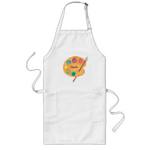 custom NAME Artist art palette paint kids apron  Lange Schürze
