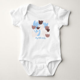 Custom name baby boy spring floral strampler