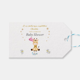 Custom Name Baby Giraffe balloons Baby Shower Geschenkanhänger