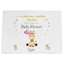 Custom Name Baby Giraffe balloons Baby Shower Große Geschenktüte