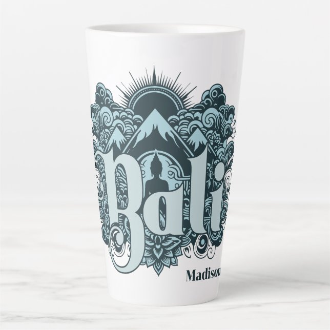 Custom Name Bali Milchtasse (Vorderseite)