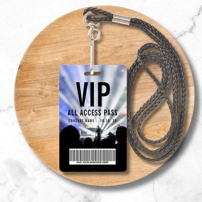 Custom Name Barcode VIP All Access Pass Concert Ausweis (Von Creator hochgeladen)