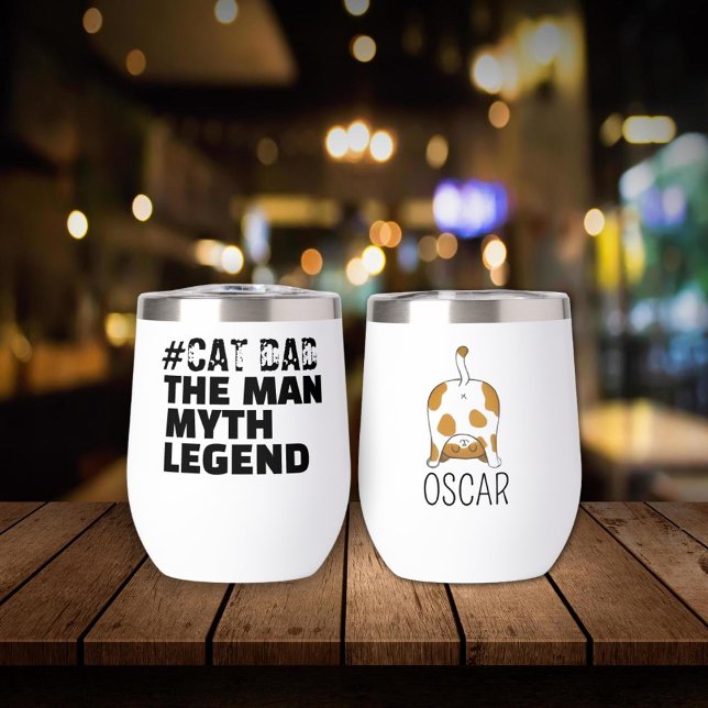 Custom Name Best Cat Dad Personalized Coffee Cup (Von Creator hochgeladen)