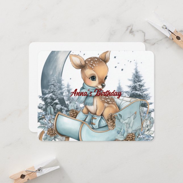 Custom Name Birthday Invitation | Cute Design Einladung (Vorderseite/Rückseite Beispiel)