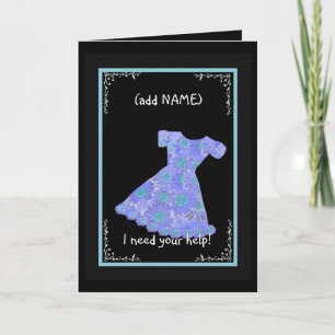 CUSTOM NAME Blumenmädchen PERIWINKELBLAUES Kleid Einladung