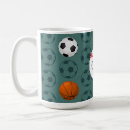 Custom Name Boys Sports Baseball Pattern Kids  Kaffeetasse