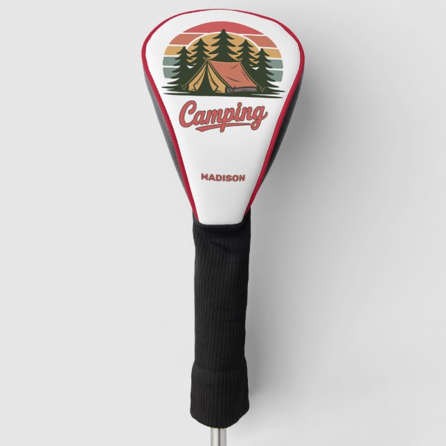 Custom Name Camping Golf Headcover (Vorderseite)