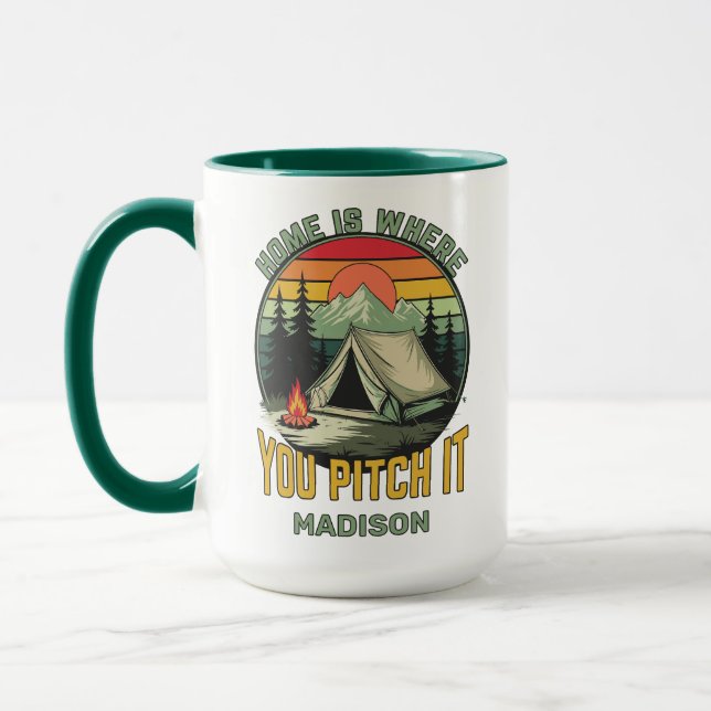 Custom Name Camping Tasse (Links)