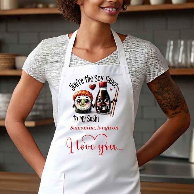 Custom Name Cartoon Food Love Valentine Apron Schürze (Custom Name Cartoon Food Love Valentine Apron)