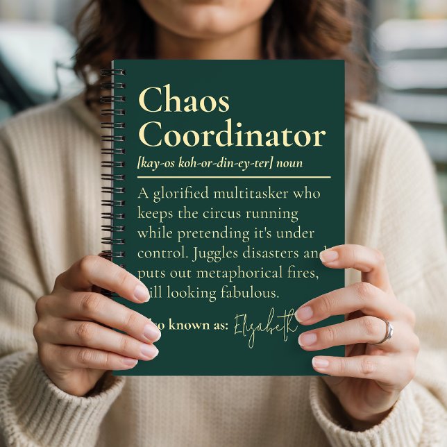 Custom Name Chaos Coordinator Journal for Teams Notizbuch (Custom Chaos Coordinator Notebook Gift for Boss, Custom Name Chaos Coordinator Journal for Teams)
