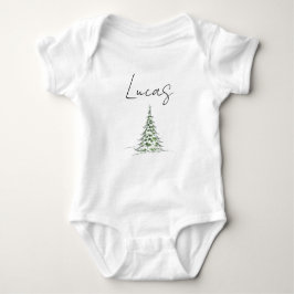 Custom Name Christmas Baby Romper 1st Xmas Lucas Baby Strampler