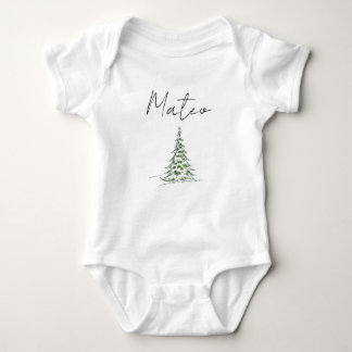 Custom Name Christmas Baby Romper First Xmas Mateo Baby Strampler