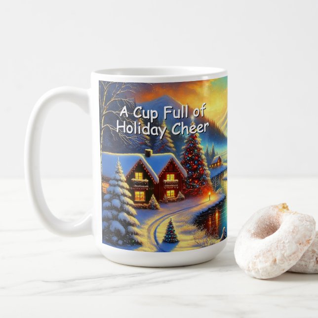 Custom Name Christmas Cabin Mug  Kaffeetasse (Mit Donut)