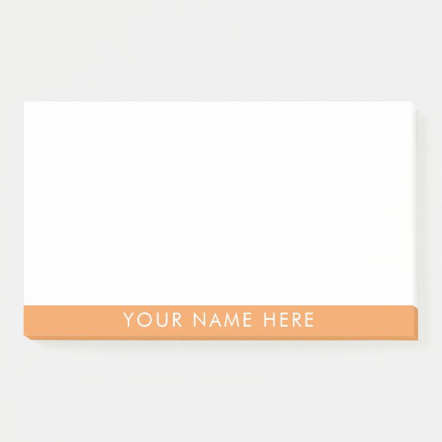 Custom Name Classic Orange Sticky Notes Design Post-it Klebezettel (Vorderseite)