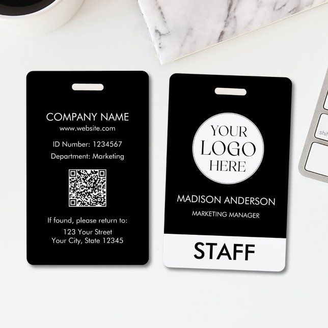 Custom Name Corporate Business Logo Employee Ausweis (Back and Front)