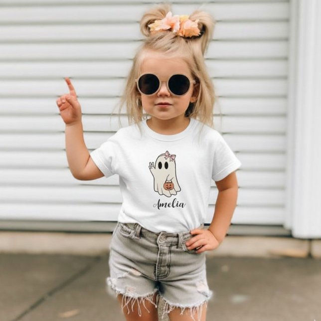 Custom Name Cute Ghost Pink Halloween Personalized T-Shirt (Custom Name Cute Ghost Pink Halloween Personalized T-Shirt
)