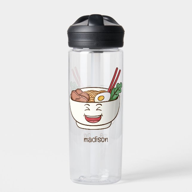 Custom Name Cute Kawaii Noodles Trinkflasche (Vorderseite)