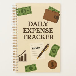 Custom Name Daily Expense Tracker Planner Planer
