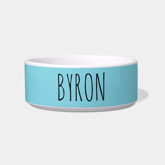 Custom Name Dog Or Cat Sky Blue Ceramic Napf (Vorderseite)